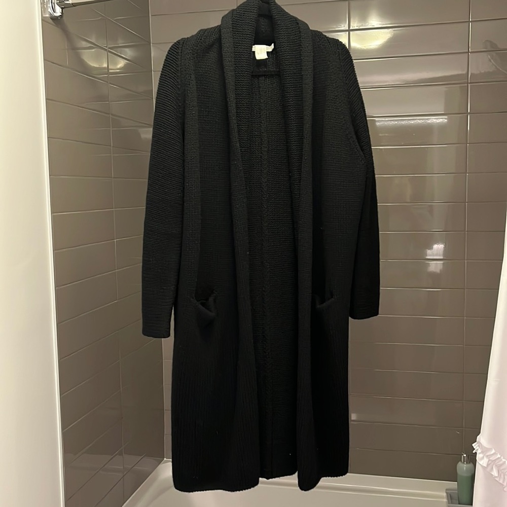 Vince Black Long Knit Cardigan